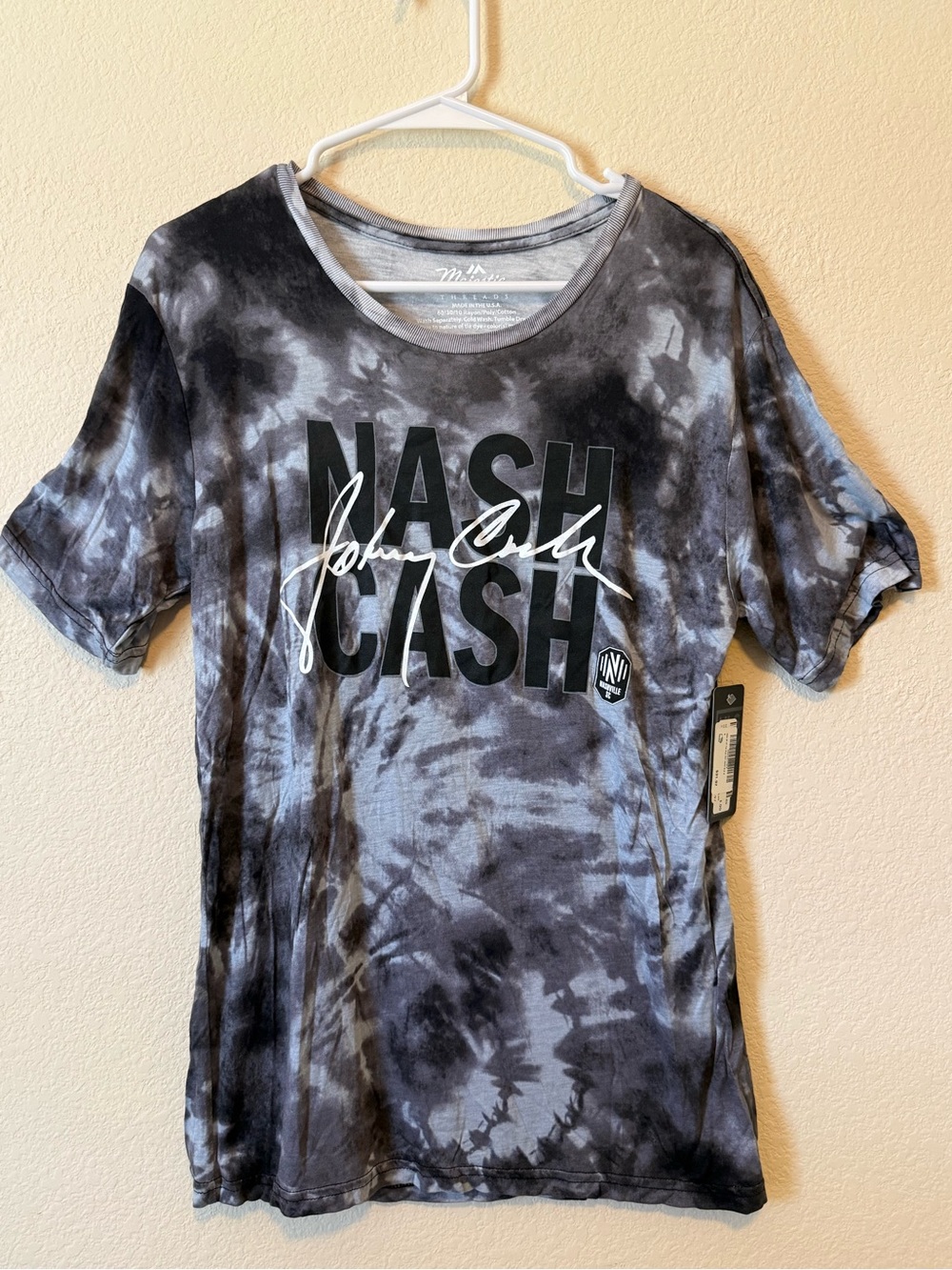 NWT Men’s MLS Nashville SC Johnny Cash T-Shirt - Size Small Black & Grey